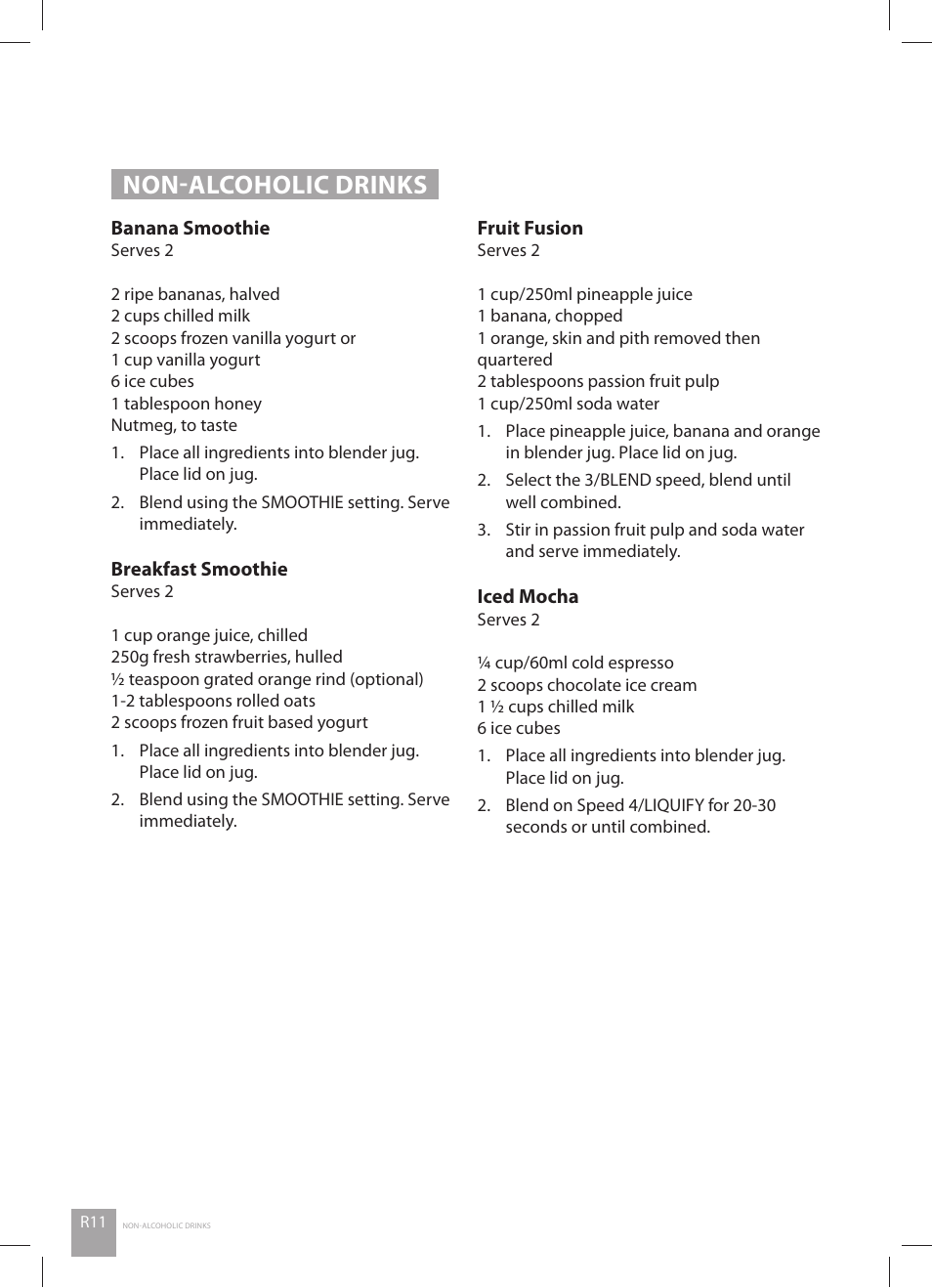 Non-alcoholic drinks | Catler BL 8011 User Manual | Page 30 / 36