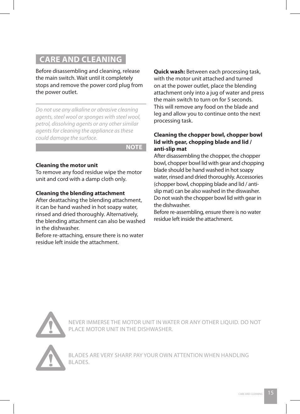 Care and cleaning | Catler SB 4010 User Manual | Page 17 / 28