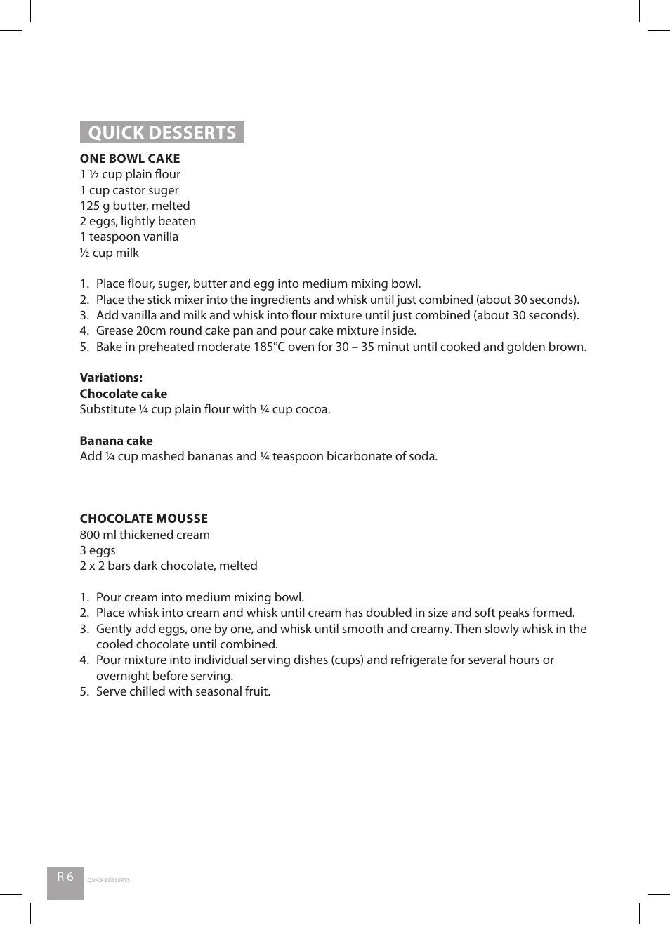Quick desserts | Catler SB 4010 User Manual | Page 24 / 28