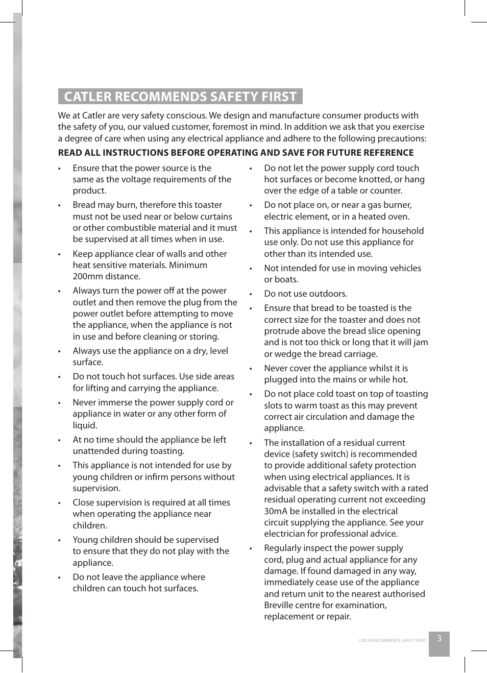 Catler recommends safety first | Catler TS 4010 User Manual | Page 5 / 12