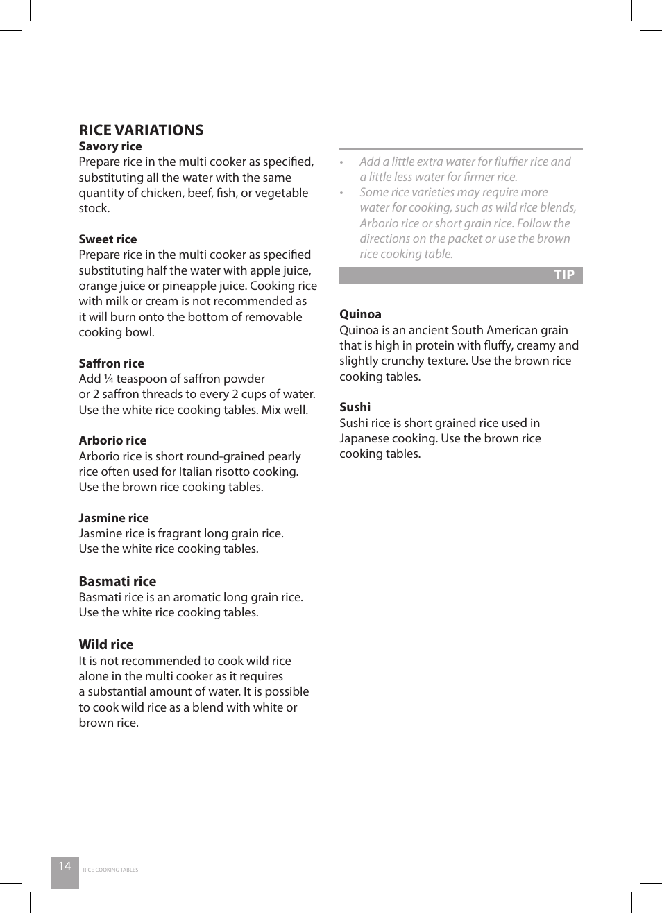 Rice variations | Catler RC 4010 User Manual | Page 16 / 36