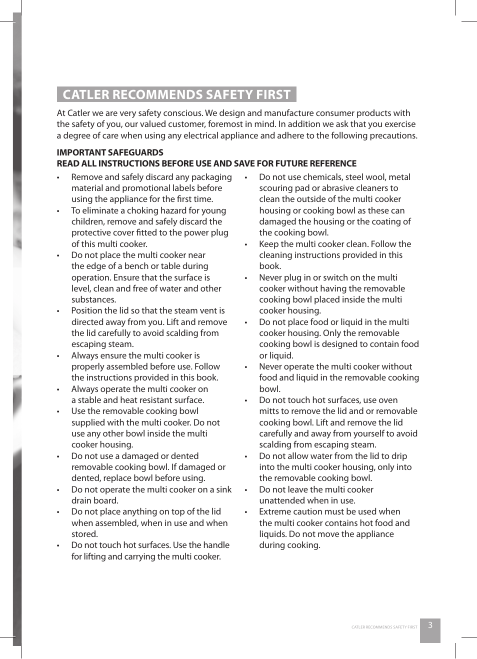 Catler recommends safety first | Catler RC 4010 User Manual | Page 5 / 36