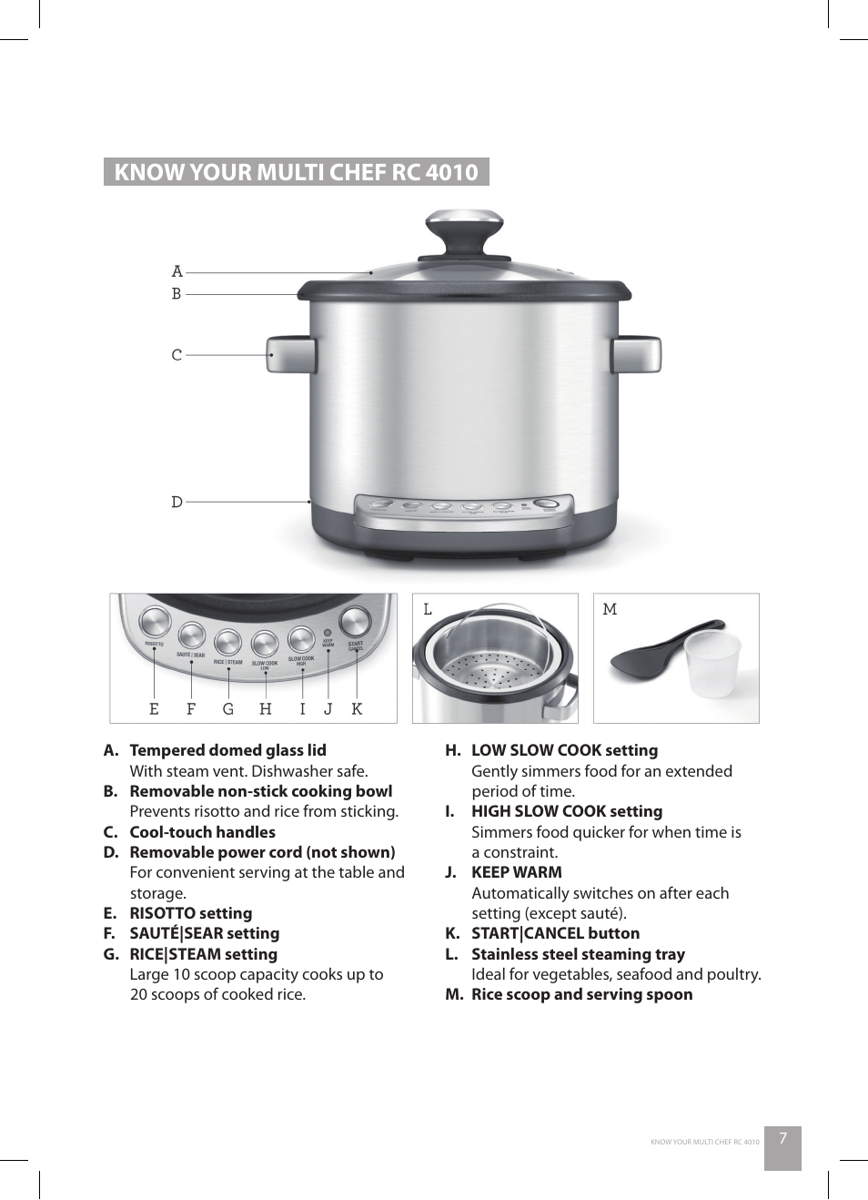 Know your multi chef rc 4010 | Catler RC 4010 User Manual | Page 9 / 36