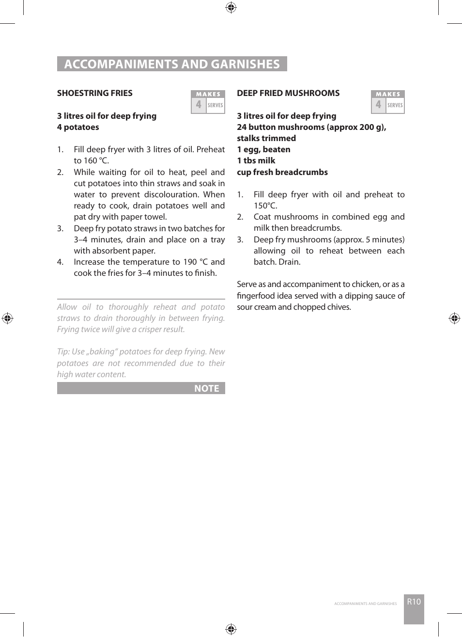 Accompaniments and garnishes | Catler DF 4010 User Manual | Page 27 / 32