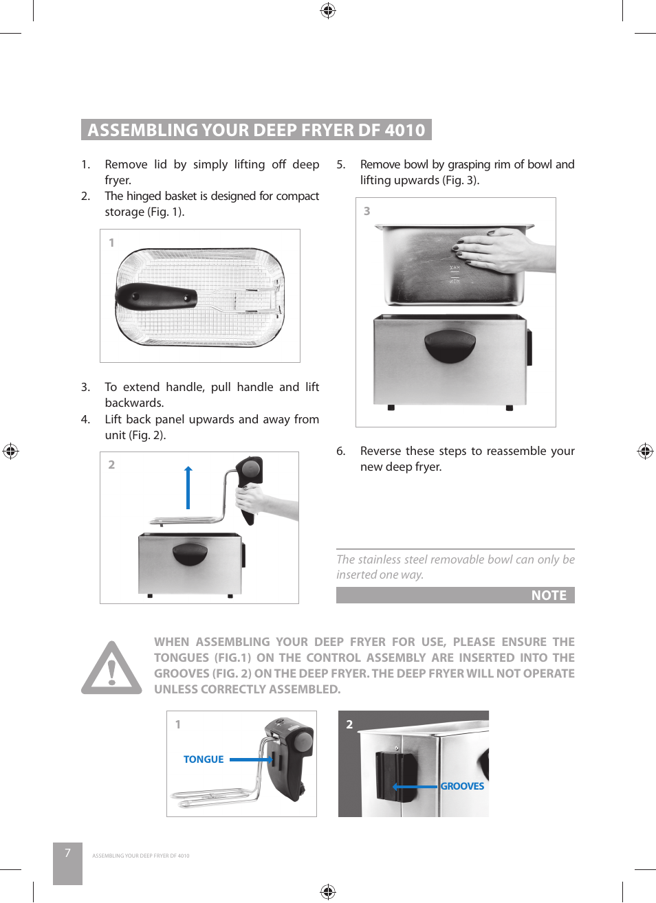 Assembling your deep fryer df 4010 | Catler DF 4010 User Manual | Page 8 / 32