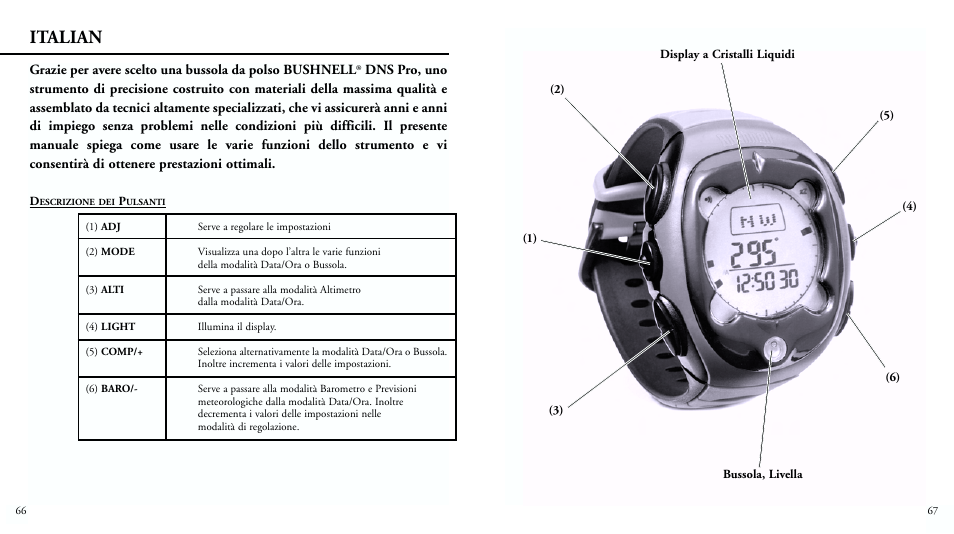 Italian | Bushnell DIGITAL NAVIGATION 70-0102 User Manual | Page 35 / 51