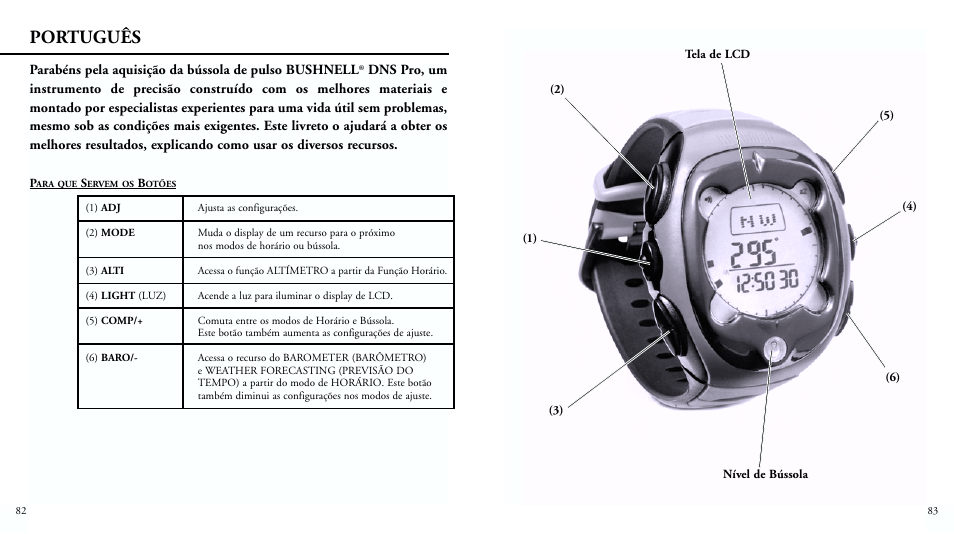Português | Bushnell DIGITAL NAVIGATION 70-0102 User Manual | Page 43 / 51