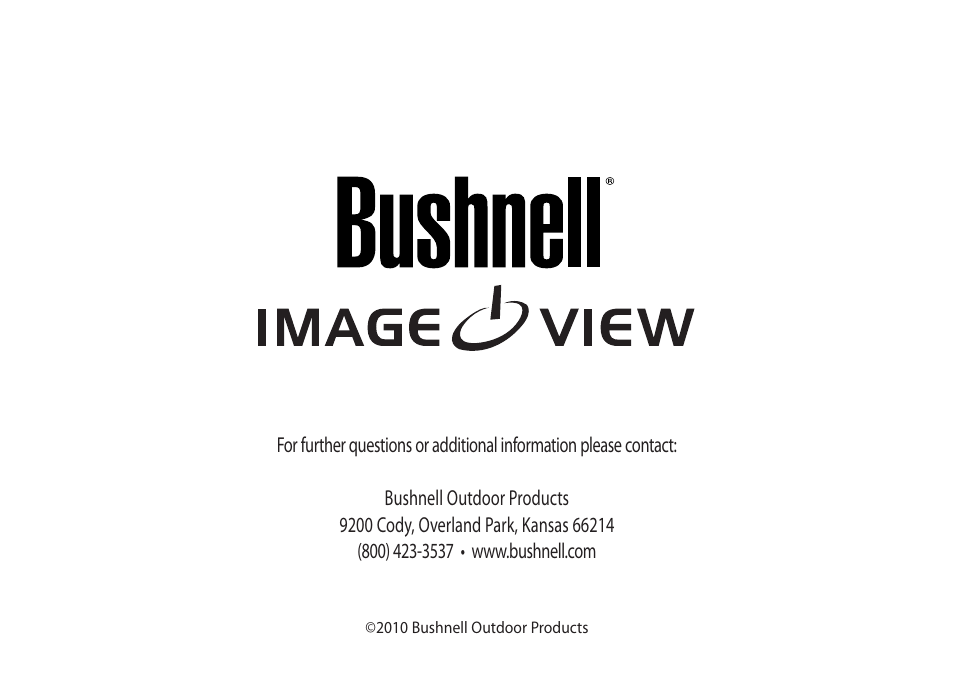 Bushnell ImageView 11-0833 User Manual | Page 20 / 20