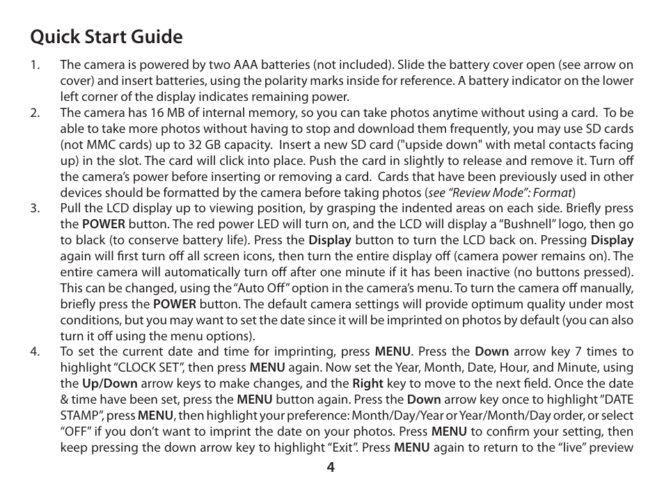 Quick start guide | Bushnell ImageView 11-0833 User Manual | Page 4 / 20