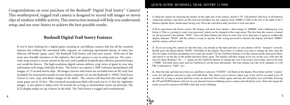 Bushnell digital trail sentry features, Digital trail sentry | Bushnell 11-9000 User Manual | Page 3 / 45
