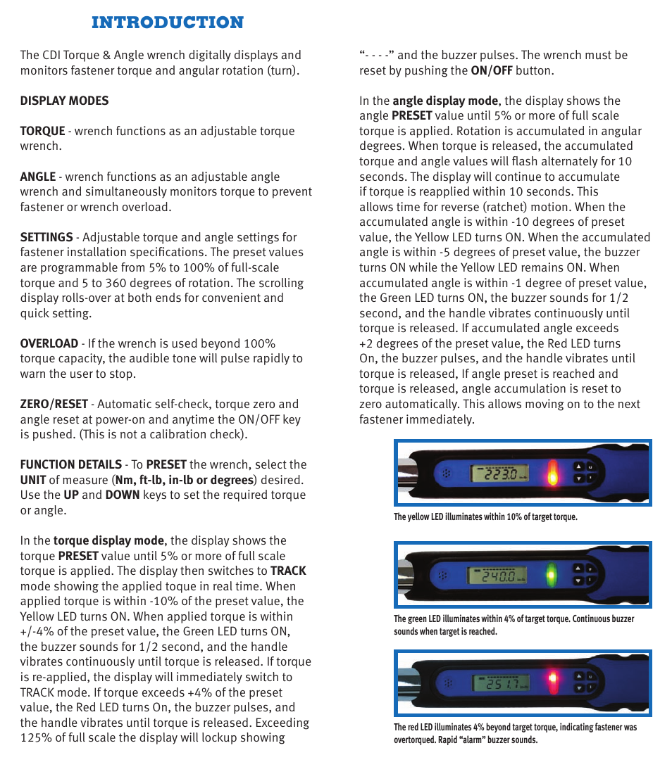 Introduction | CDI Torque DIGITAL TORQUE TESTER (DTT) User Manual | Page 3 / 6