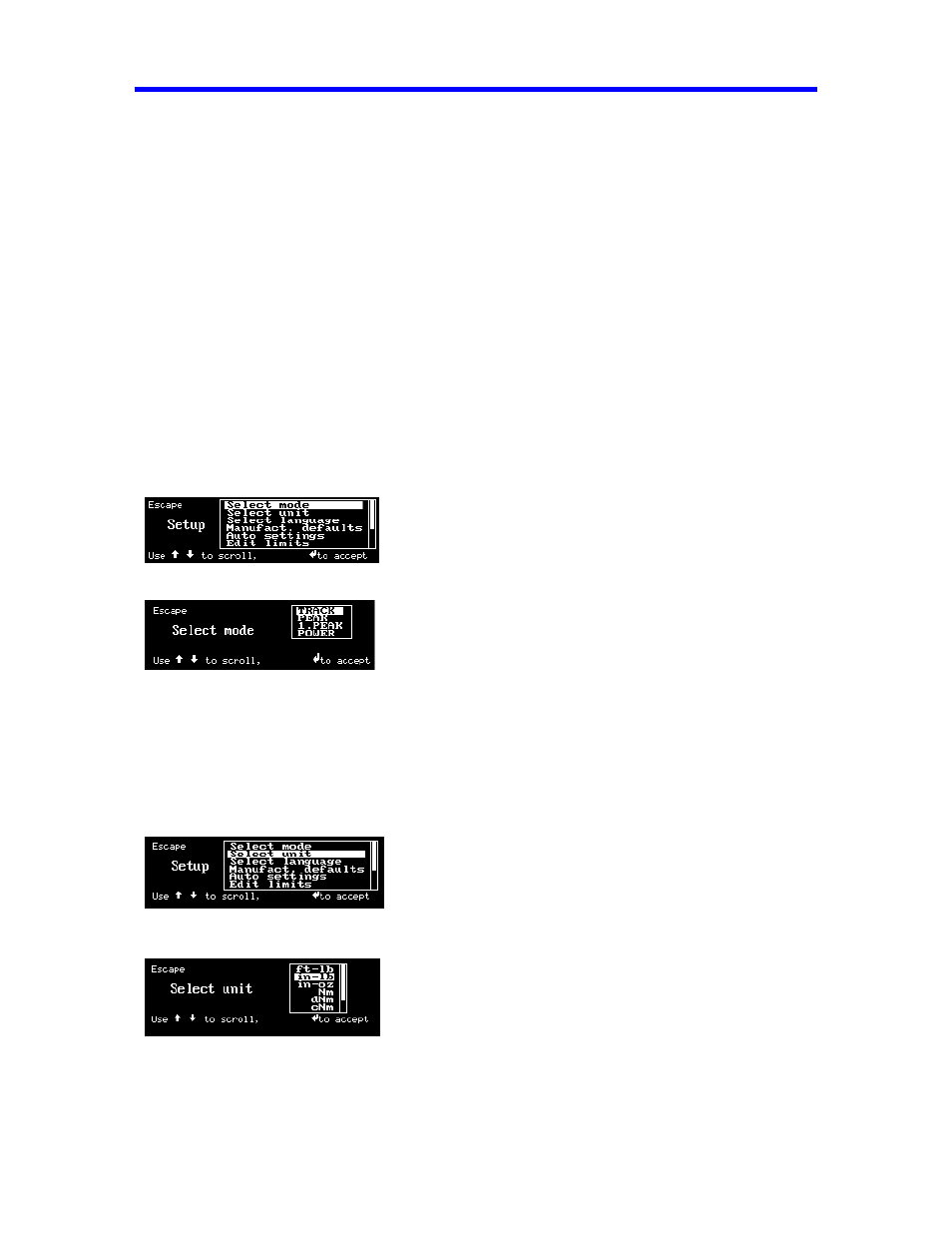 Setup mode | CDI Torque SURETEST Torque Calibration System User Manual | Page 15 / 74