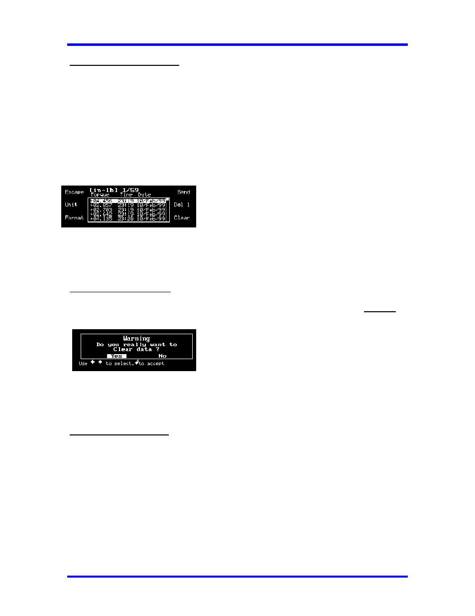 Clear single memory location, Clear all memory locations, Setting up printer/pc ports | CDI Torque SURETEST Torque Calibration System User Manual | Page 32 / 74