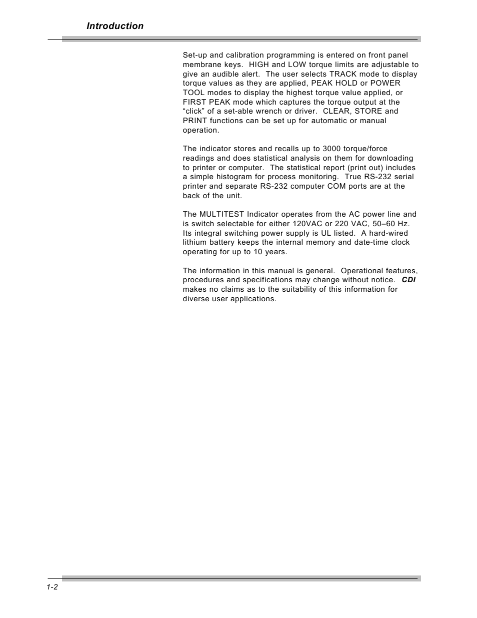 CDI Torque MULTITEST Government User Manual | Page 16 / 96