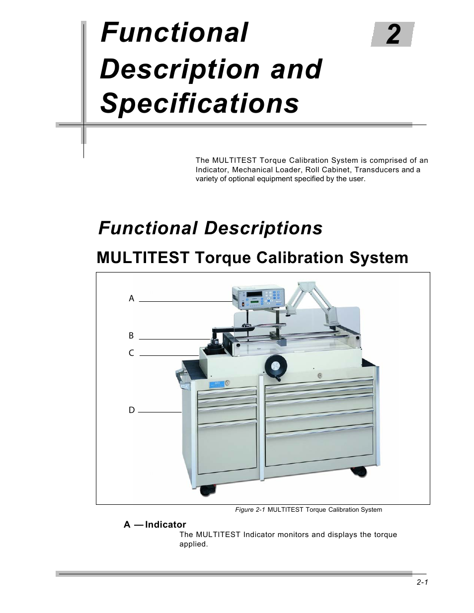 Description and specifications, Functional, Functional descriptions | Multitest torque calibration system | CDI Torque MULTITEST Government User Manual | Page 17 / 96