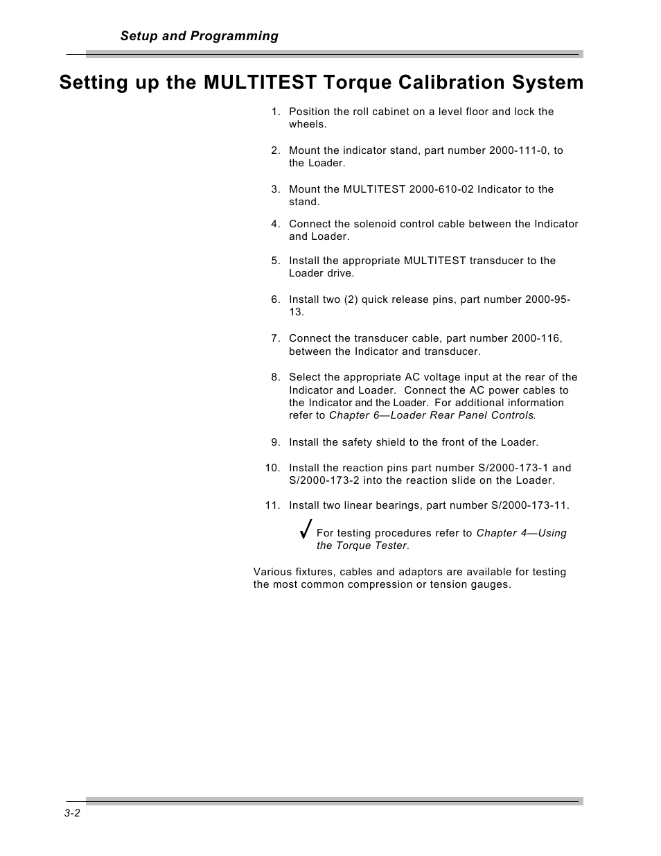 Setting up the multitest torque calibration system | CDI Torque MULTITEST Government User Manual | Page 32 / 96