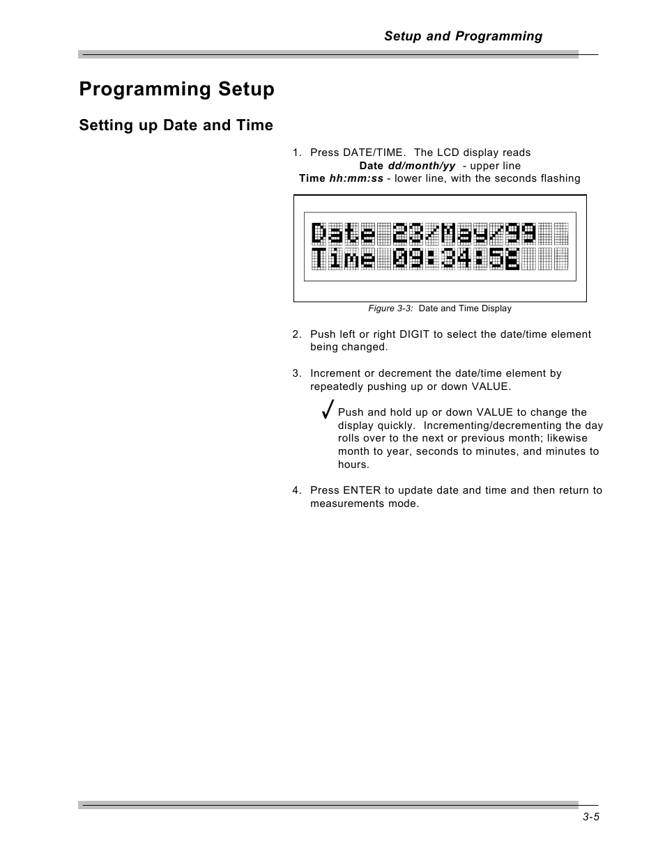 Programming setup, Setting up date and time | CDI Torque MULTITEST Government User Manual | Page 35 / 96