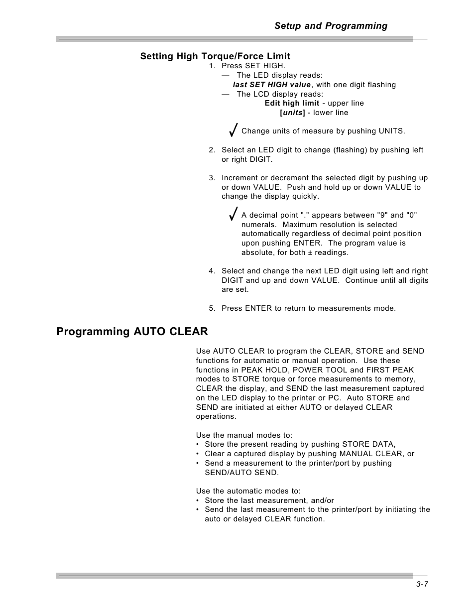 Programming auto clear | CDI Torque MULTITEST Government User Manual | Page 37 / 96