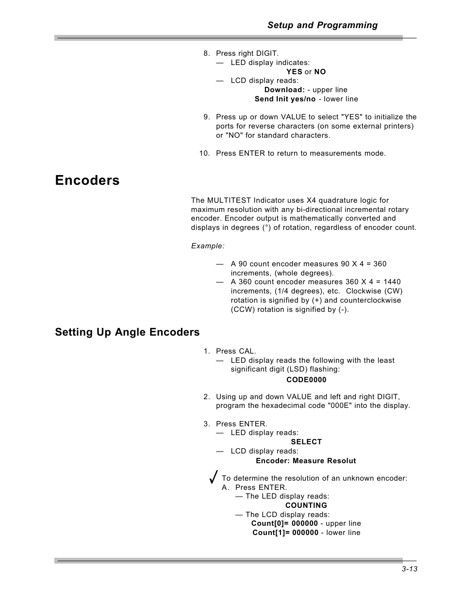 Encoders, Setting up angle encoders | CDI Torque MULTITEST Government User Manual | Page 43 / 96