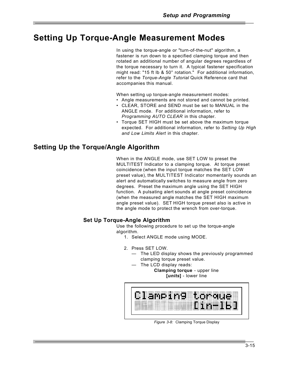 Setting up torque-angle measurement modes, Setting up the torque/angle algorithm | CDI Torque MULTITEST Government User Manual | Page 45 / 96
