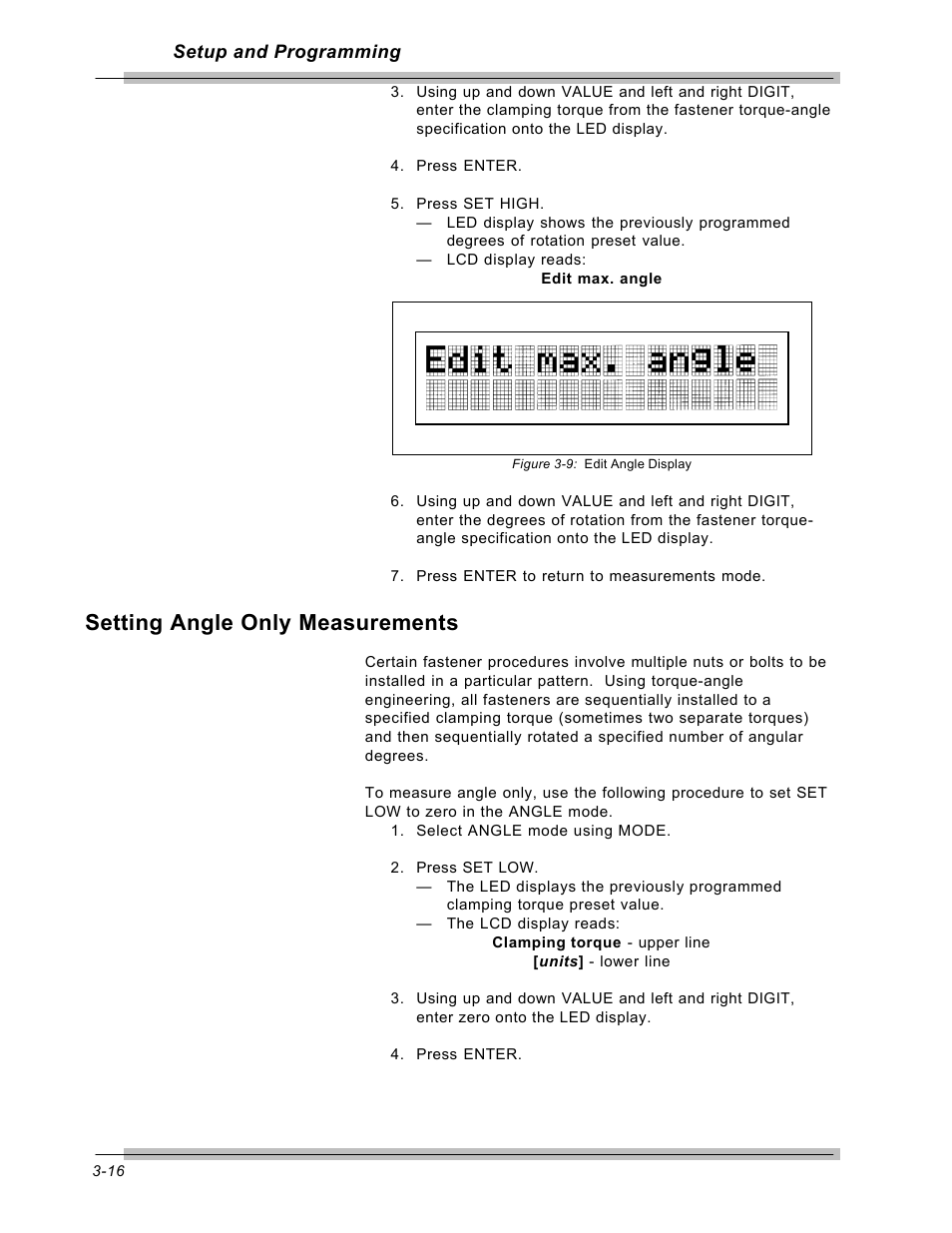 Setting angle only measurements | CDI Torque MULTITEST Government User Manual | Page 46 / 96