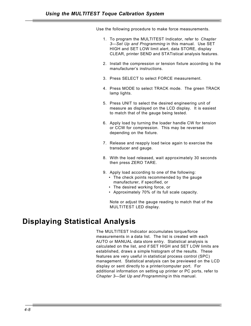 Displaying statistical analysis | CDI Torque MULTITEST Government User Manual | Page 56 / 96