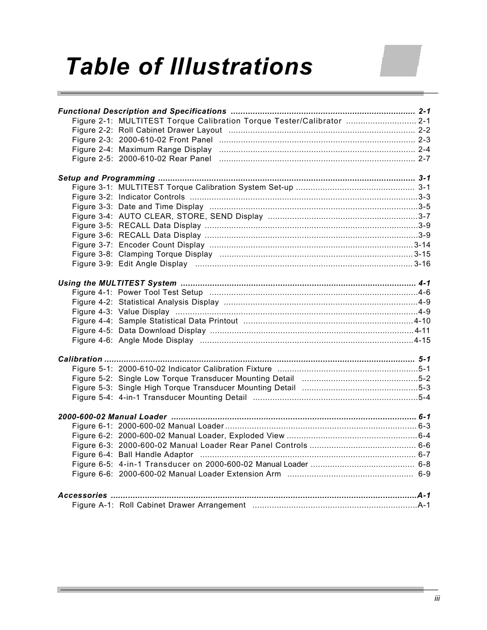 Table of illustrations | CDI Torque MULTITEST Government User Manual | Page 7 / 96