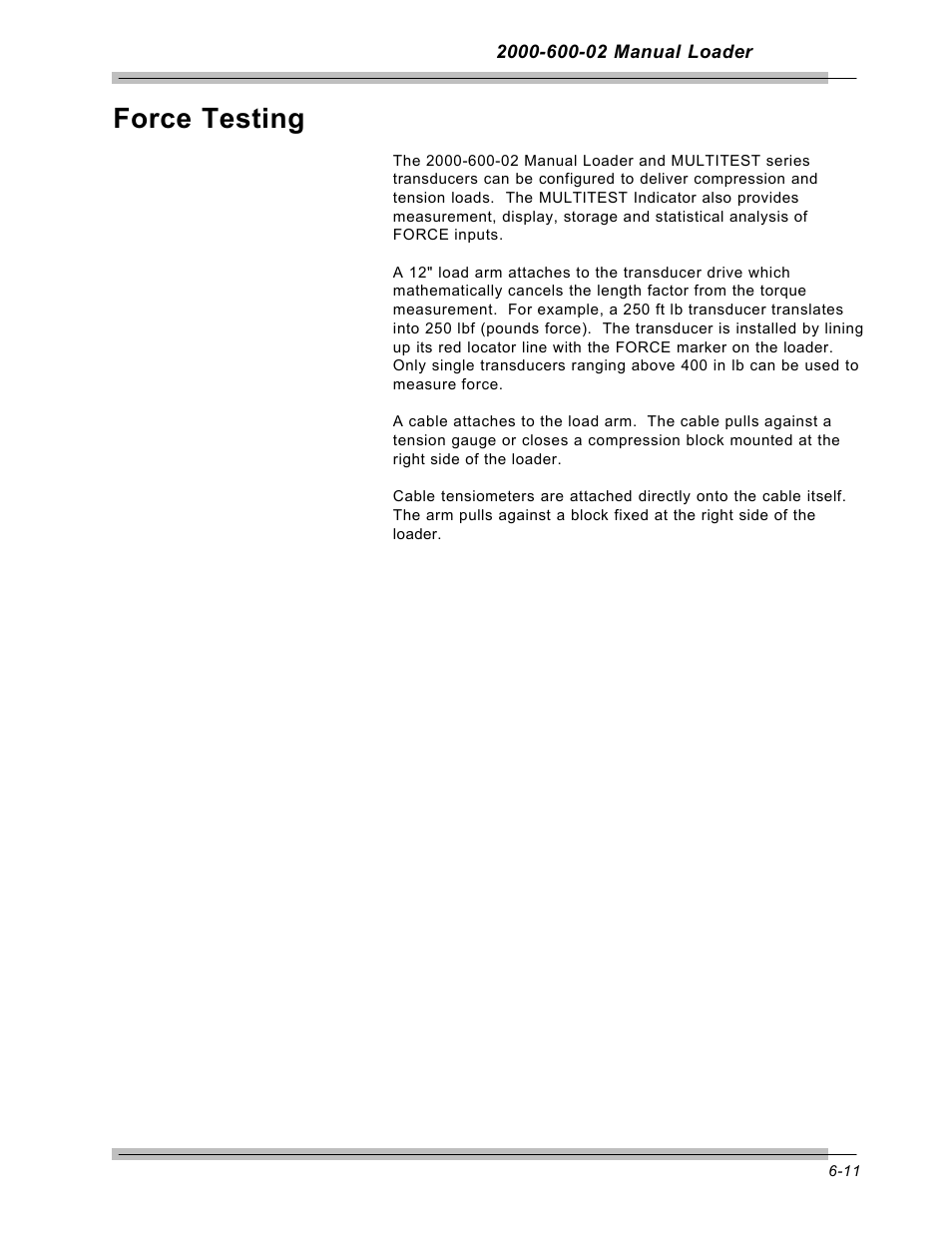 Force testing | CDI Torque MULTITEST Government User Manual | Page 89 / 96