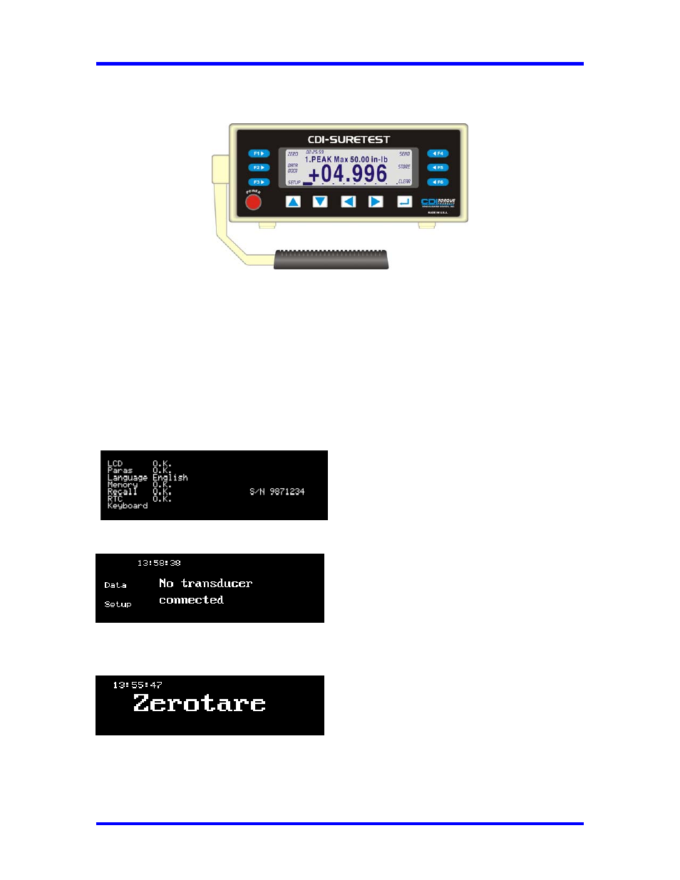 Figure 3-5: suretest controls, Powering the equipment, Suretest base unit controls | CDI Torque SURETEST AND 600TL Torque Calibration System User Manual | Page 26 / 68