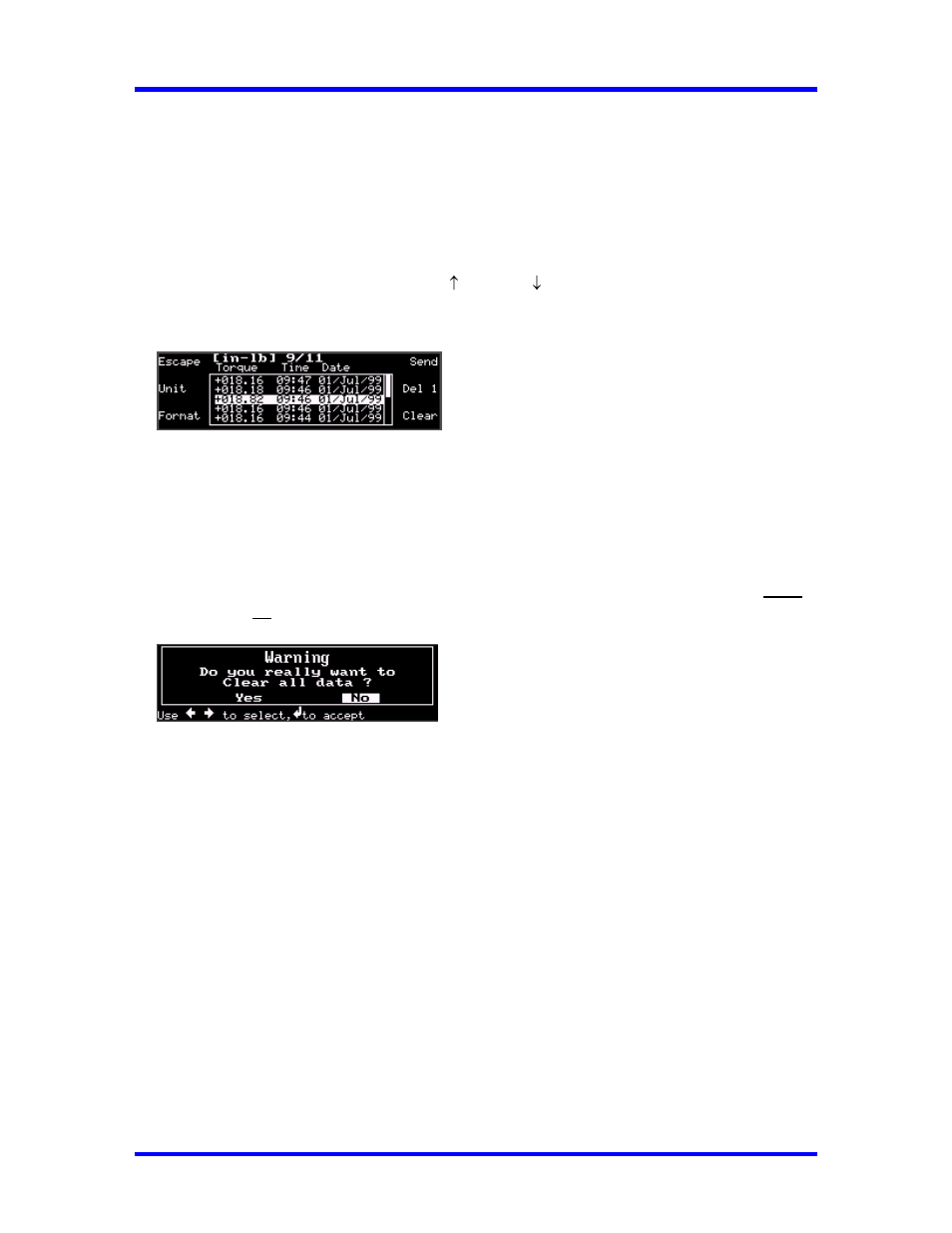 Clear single memory location, Clear all memory locations, Setting up printer port | CDI Torque SURETEST AND 600TL Torque Calibration System User Manual | Page 31 / 68