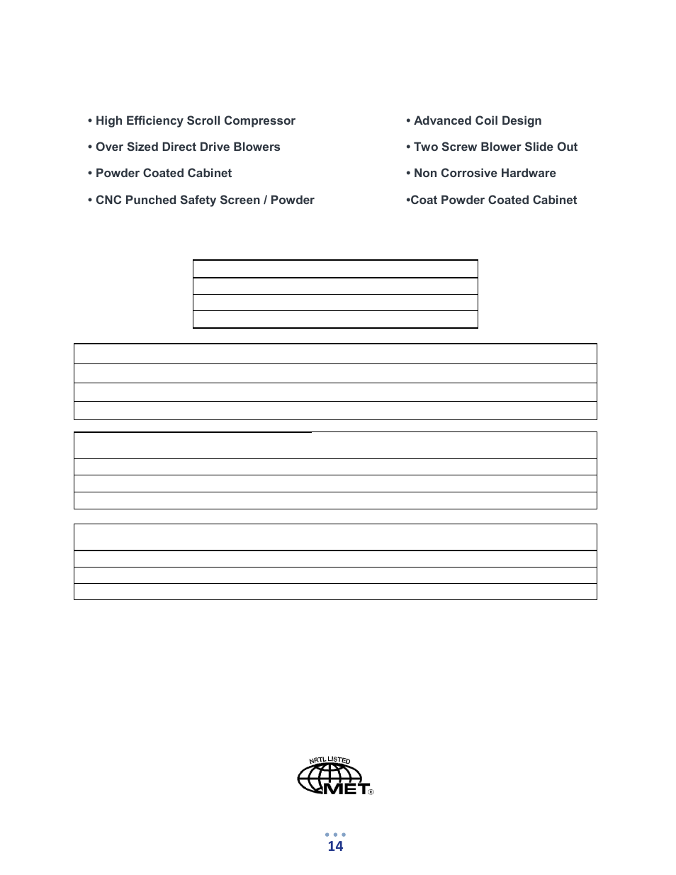 Standard design features | CellarPro SPLIT AIR HANDLER AH18SX, 15093 User Manual | Page 14 / 15