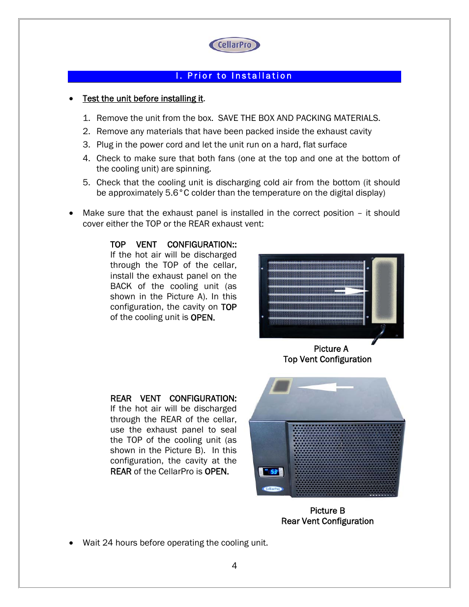 CellarPro 1800XT-220V WARRANTY SERVICE, 11402 User Manual | Page 5 / 23