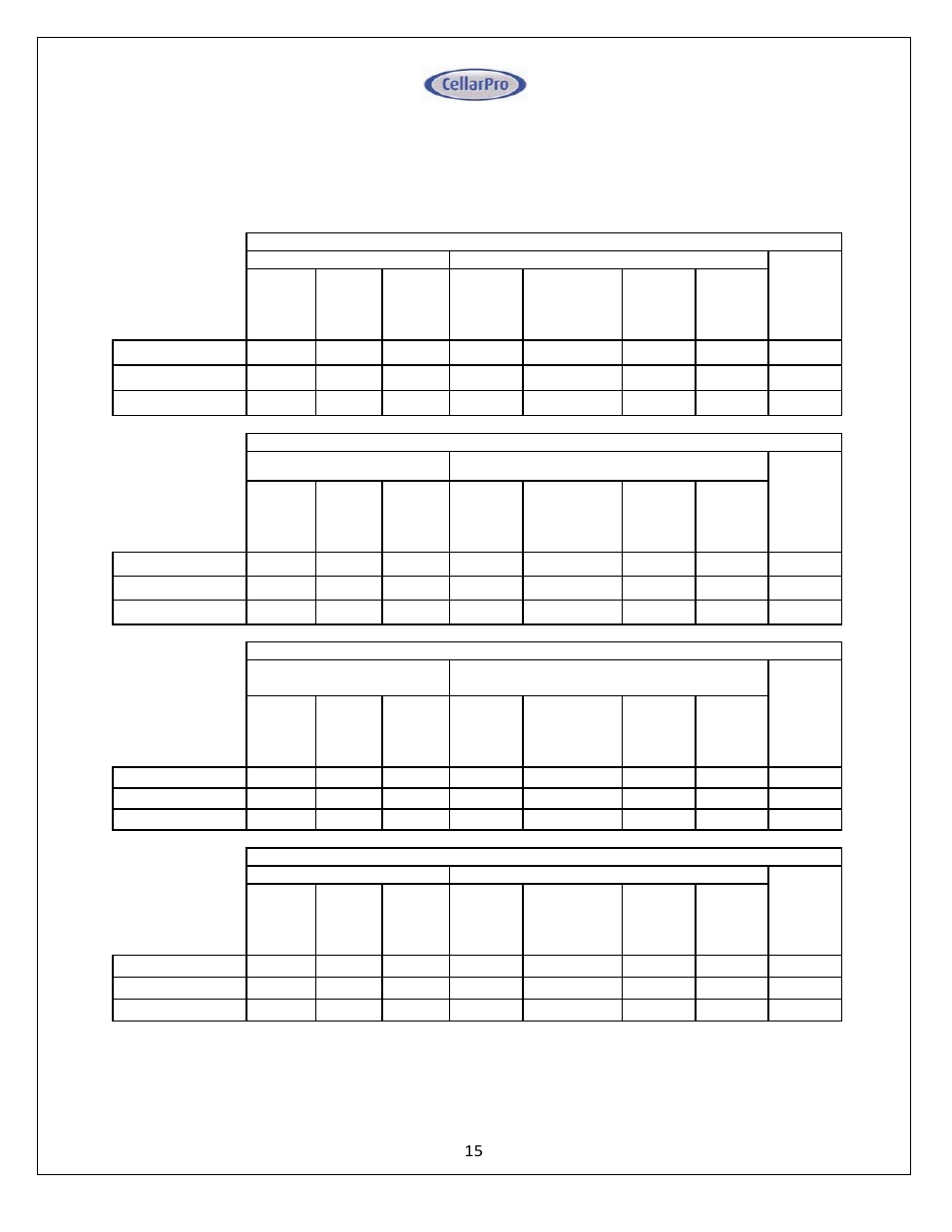 CellarPro AIR HANDLER 6500 HORIZONTAL, 7090 User Manual | Page 15 / 40