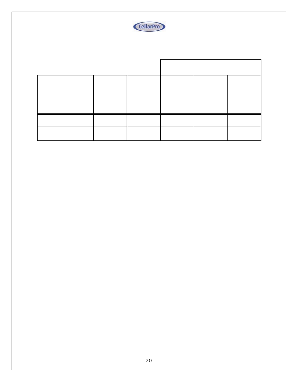 CellarPro AIR HANDLER 6500 HORIZONTAL, 7090 User Manual | Page 20 / 40