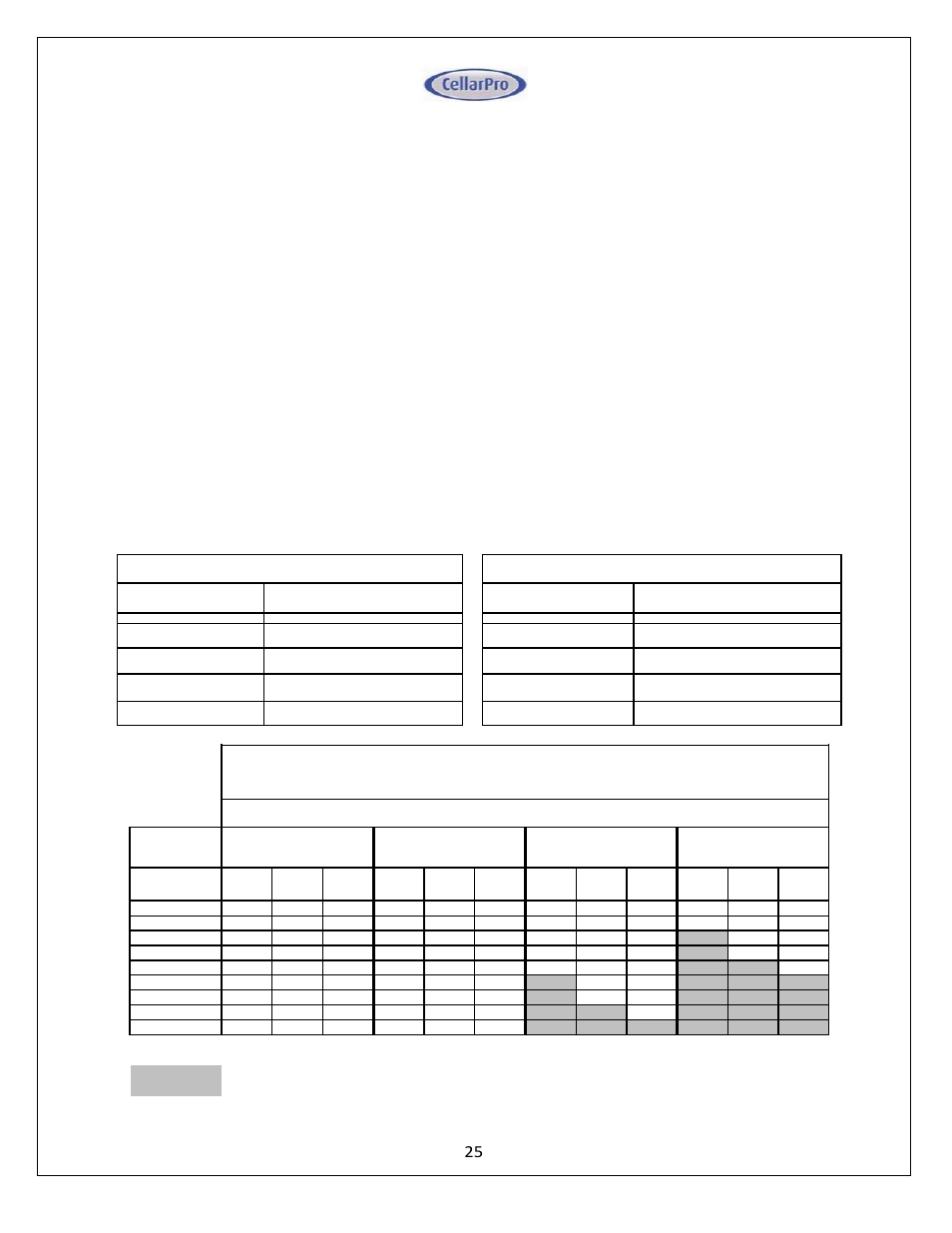 CellarPro AIR HANDLER 6500 HORIZONTAL, 7090 User Manual | Page 25 / 40