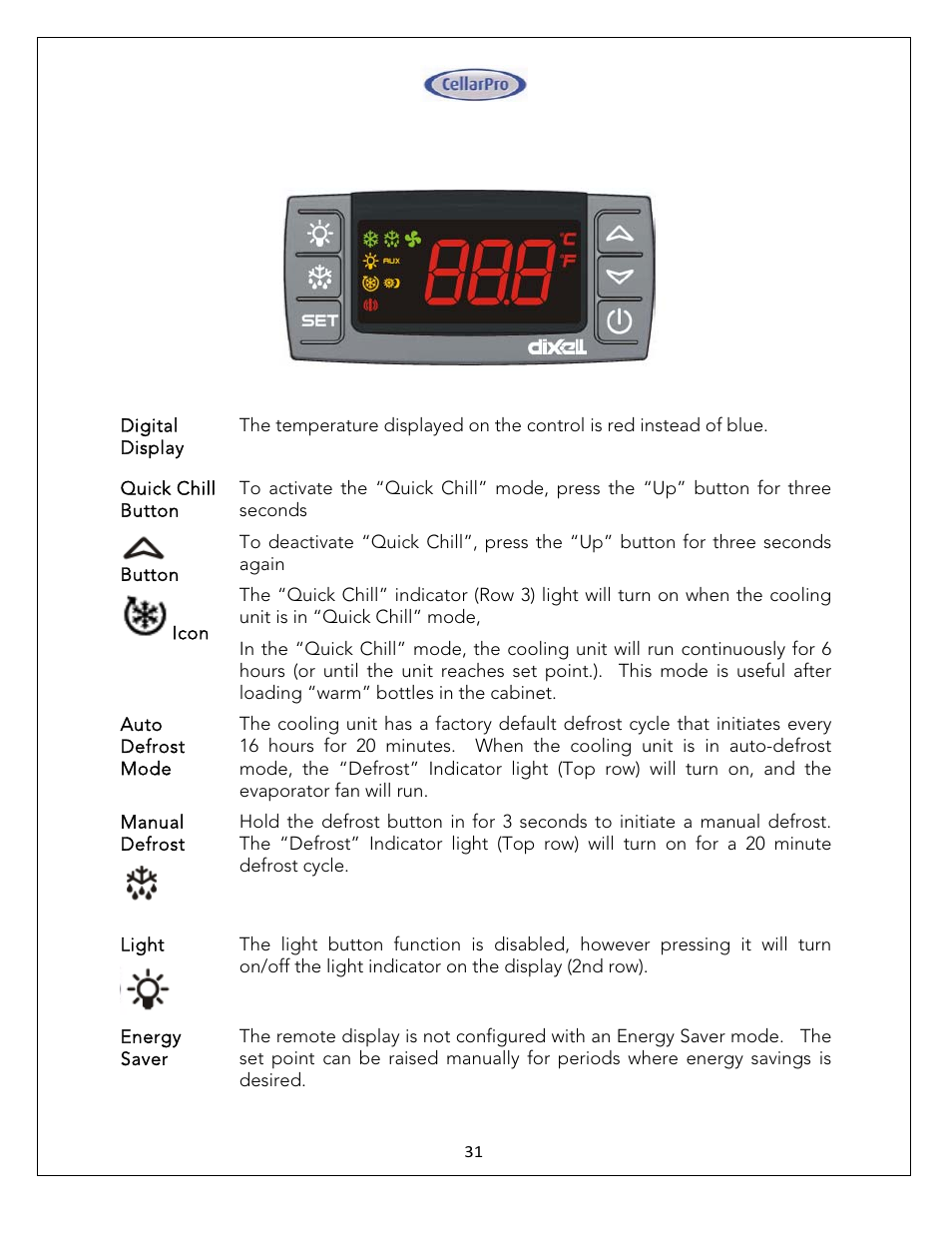 CellarPro AIR HANDLER 6500 HORIZONTAL, 7090 User Manual | Page 31 / 40