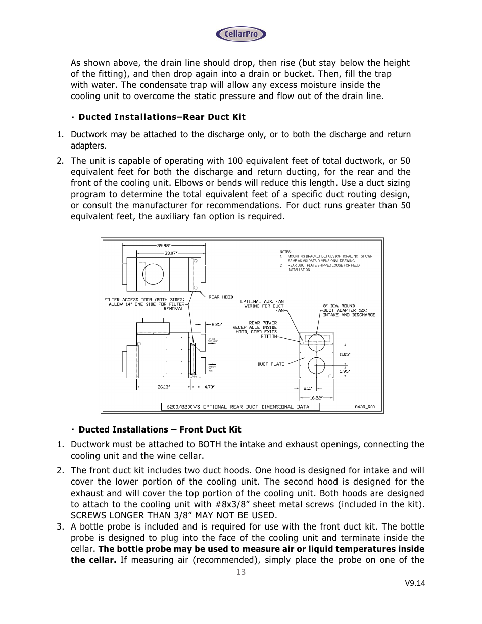 CellarPro 6200VSi User Manual | Page 13 / 27
