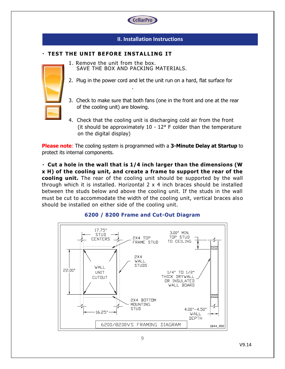 CellarPro 6200VSi User Manual | Page 9 / 27