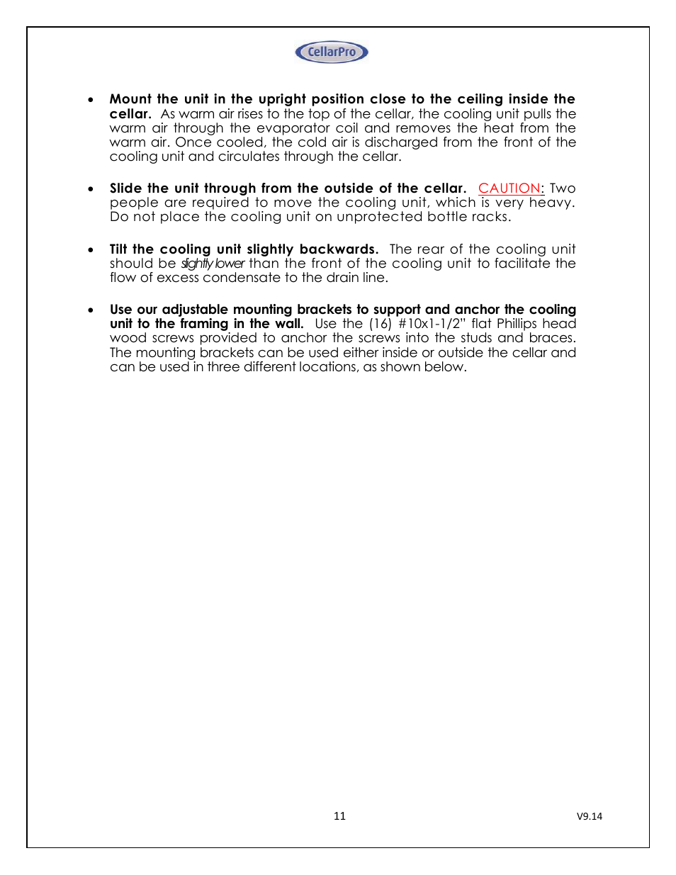 CellarPro 4200VSI-B BEER REFRIGERATION SYSTEM, 2177 User Manual | Page 11 / 32