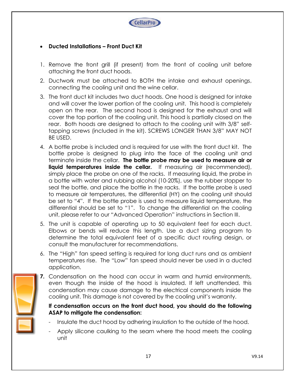 CellarPro 4200VSI-B BEER REFRIGERATION SYSTEM, 2177 User Manual | Page 17 / 32