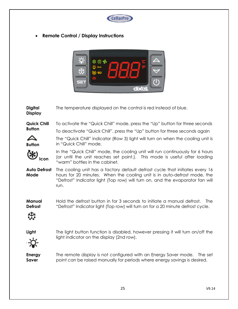 CellarPro 4200VSI-B BEER REFRIGERATION SYSTEM, 2177 User Manual | Page 25 / 32