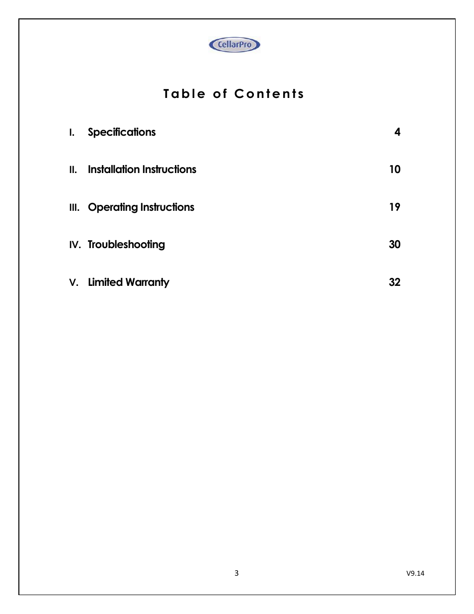 CellarPro 4200VSI-B BEER REFRIGERATION SYSTEM, 2177 User Manual | Page 3 / 32