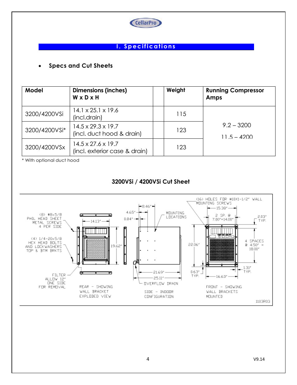 CellarPro 4200VSI-B BEER REFRIGERATION SYSTEM, 2177 User Manual | Page 4 / 32