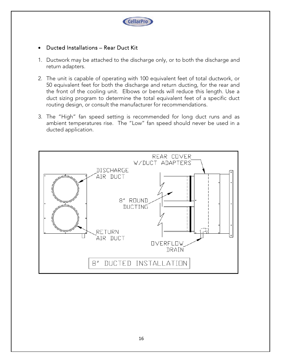 CellarPro 4200VSX WINE COOLING UNIT (EXTERIOR), 1080 User Manual | Page 16 / 32