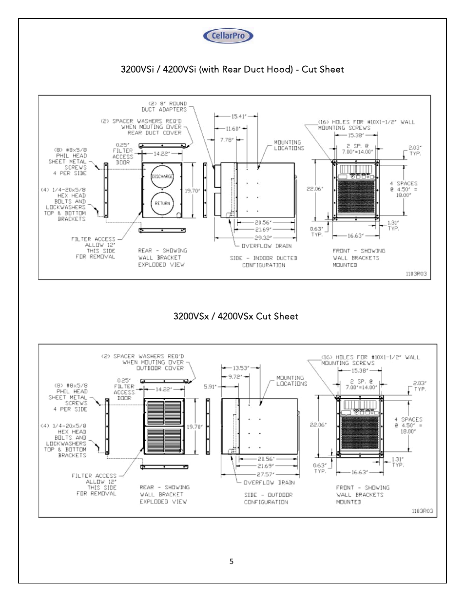 CellarPro 4200VSX WINE COOLING UNIT (EXTERIOR), 1080 User Manual | Page 5 / 32