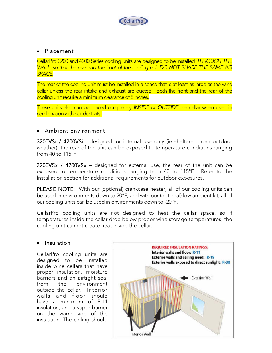 CellarPro 4200VSX WINE COOLING UNIT (EXTERIOR), 1080 User Manual | Page 6 / 32