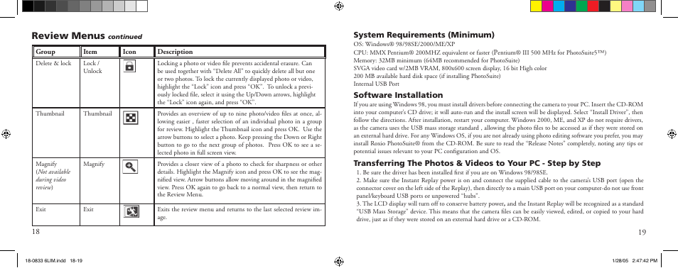 Review menus | Bushnell 18-0833 User Manual | Page 10 / 73