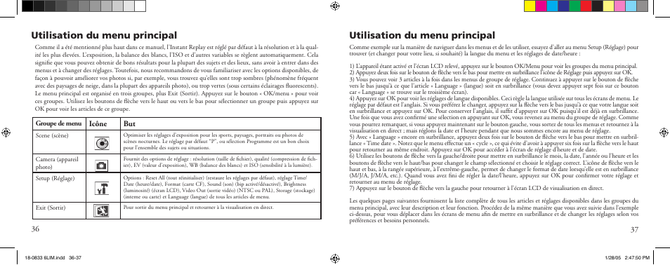 Utilisation du menu principal, Icône but | Bushnell 18-0833 User Manual | Page 19 / 73