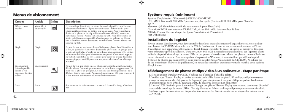 Menus de visionnement | Bushnell 18-0833 User Manual | Page 22 / 73