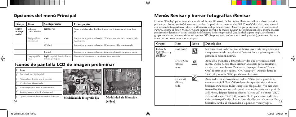 Iconos de pantalla lcd de imagen preliminar | Bushnell 18-0833 User Manual | Page 33 / 73